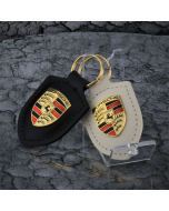 Porsche Grey Crest Key Tag Ring